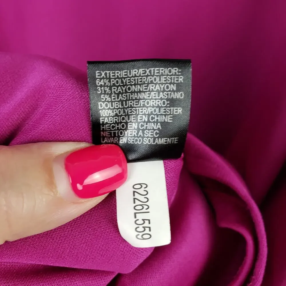 Tahari Women's Plus Size‎ 16W Sleeveless Shift Dress Magenta Pink Cocktail Party